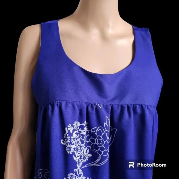 NWOT Apostrophe Womens Sleeveless Knee Length Drape Dress Size M Blue/White - Picture 10 of 15